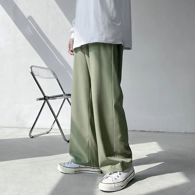 Casual Pants Men Jogger Drawstring 2021 Straight  Men's Pant Streetwear Japanese Fashion Trousers for Man