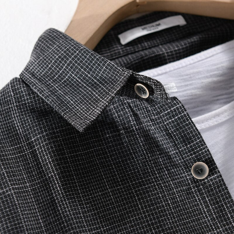 Long sleeve Italy brand casual 100% cotton men's shirt with turn-down collar.