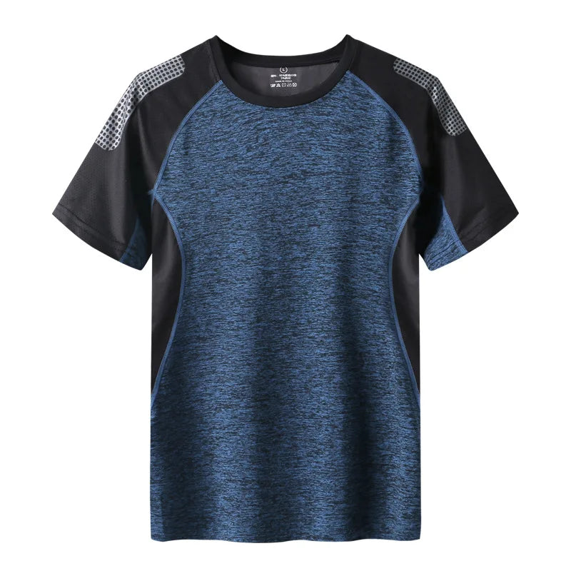 Quick dry sport t-shirt for men, short sleeves, casual summer wear, cotton blend, 2024 collection.