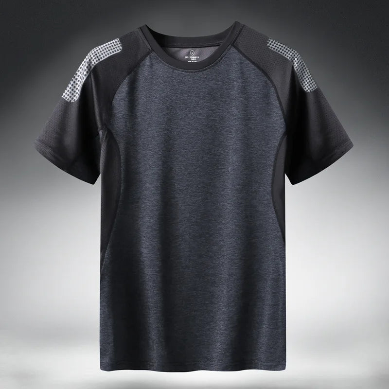 Quick dry sport T-shirt for men, 2024 short sleeves, summer casual style.