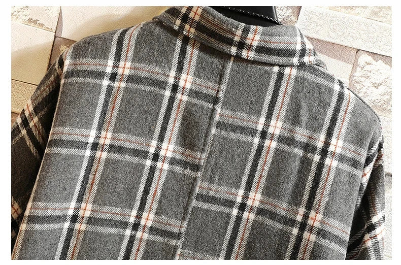 LAPPSTER Y2k Harajuku plaid shirt, vintage Korean fashion, long sleeve, single breasted, fleece material.