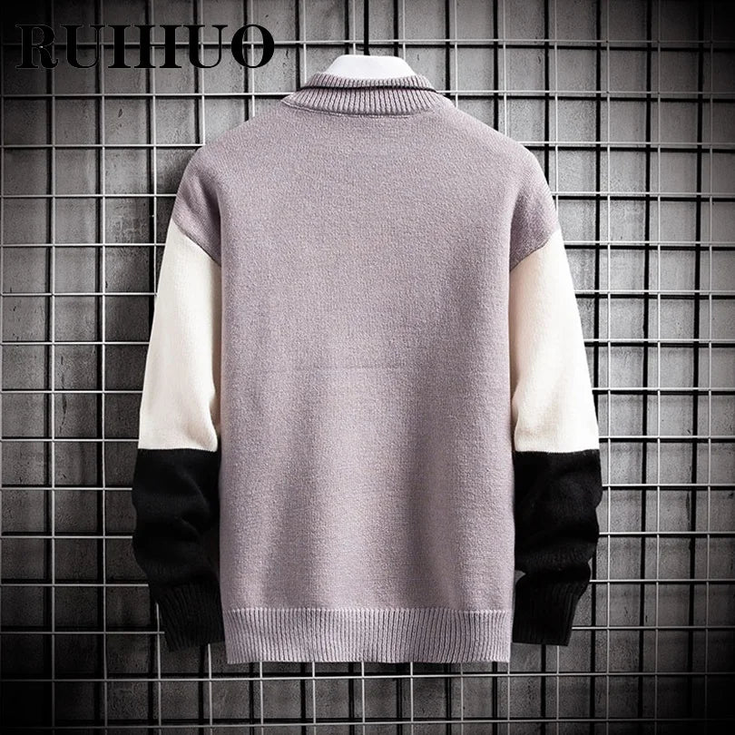 Korean Sweater Men Clothing Korean Fashion Men Sweater Pullover Vintage Clothes Hip Hop Knitwear 2XL 2023 New Arrivals