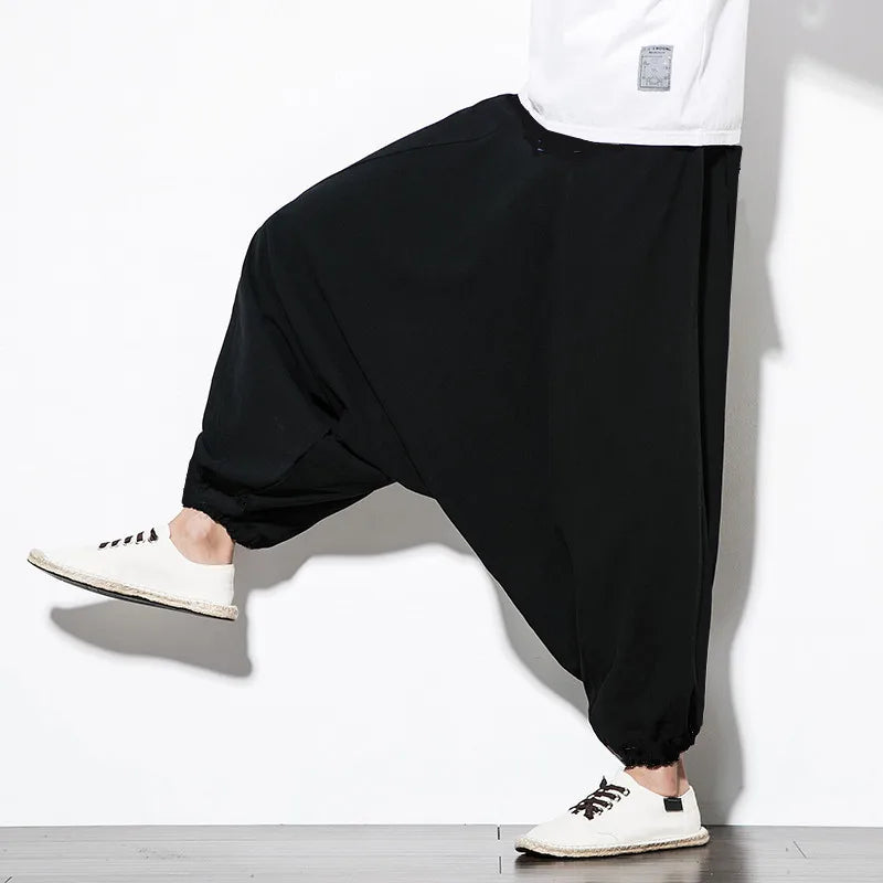 14 colors Plus size men's loose casual cotton cross pants, M-5XL Aladdin Lantern Wide Leg Trousers hip hop dancing Harem Pants