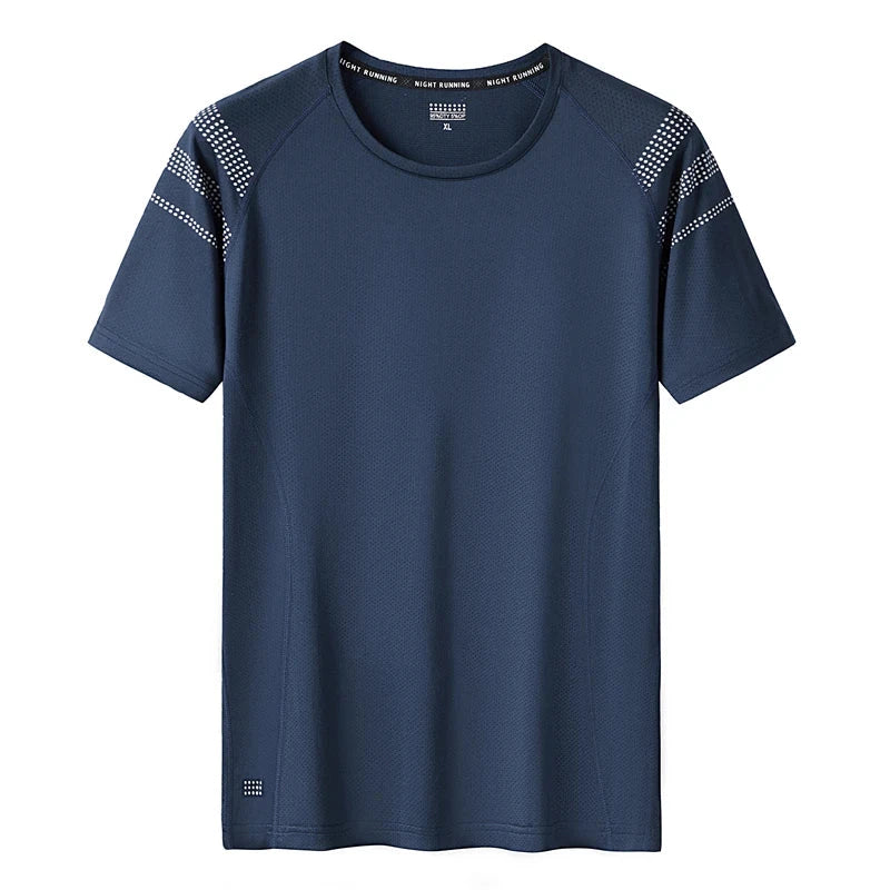 Quick dry sport t-shirt for men, short sleeves, oversized 6XL to 9XL, gym casual top.