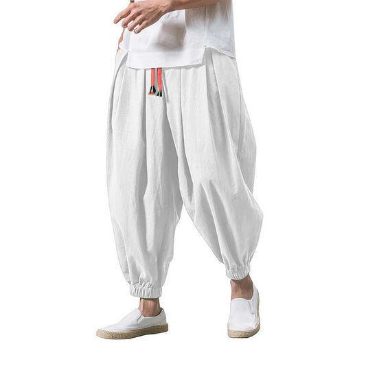 Loose Casual Wide Sweatpants Male Cargo Pants Elasticated Solid Pants Male Summer Loose Fitness Baggy Streetwear Pantalones