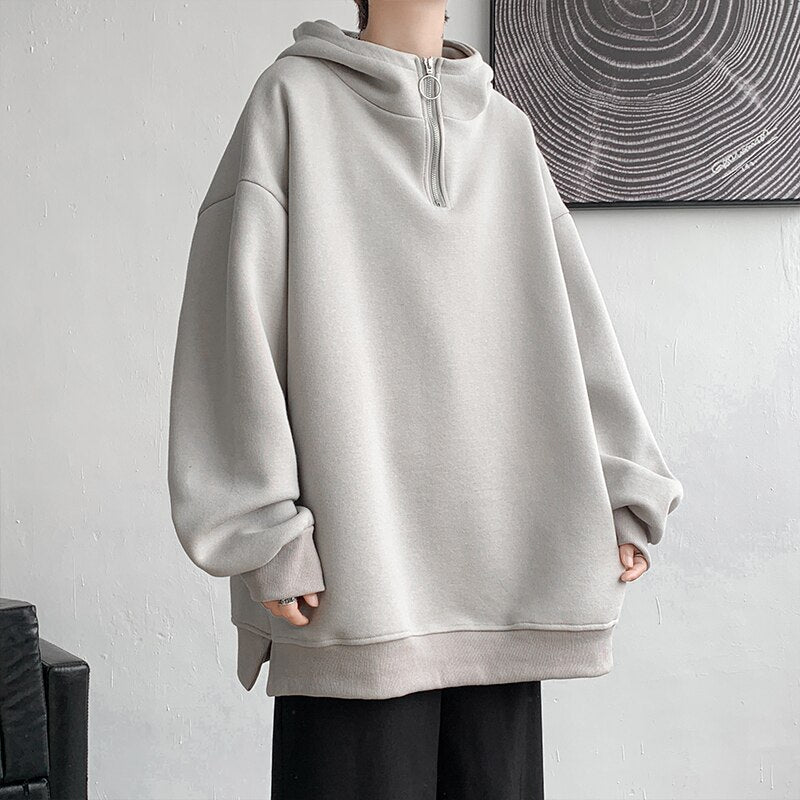 High Quality Turtleneck Hoodie Zipper Pullovers Streetwear Hip Hop HooSPECIFICATIONSType: LOOSEThickness: STANDARDStyle: CasualSleeve Style: RegularSleeve Length(cm): FullPlace Of Origin: China (Mainland)Pattern Type: SolidOrigin: Main0Fairy&ElfFairy&Elf High Quality Turtleneck Hoodie Zipper Pullovers Streetwear Hip Hop Hooded Sweatshirt Men Clothing Korean Couples Harajuku Coat