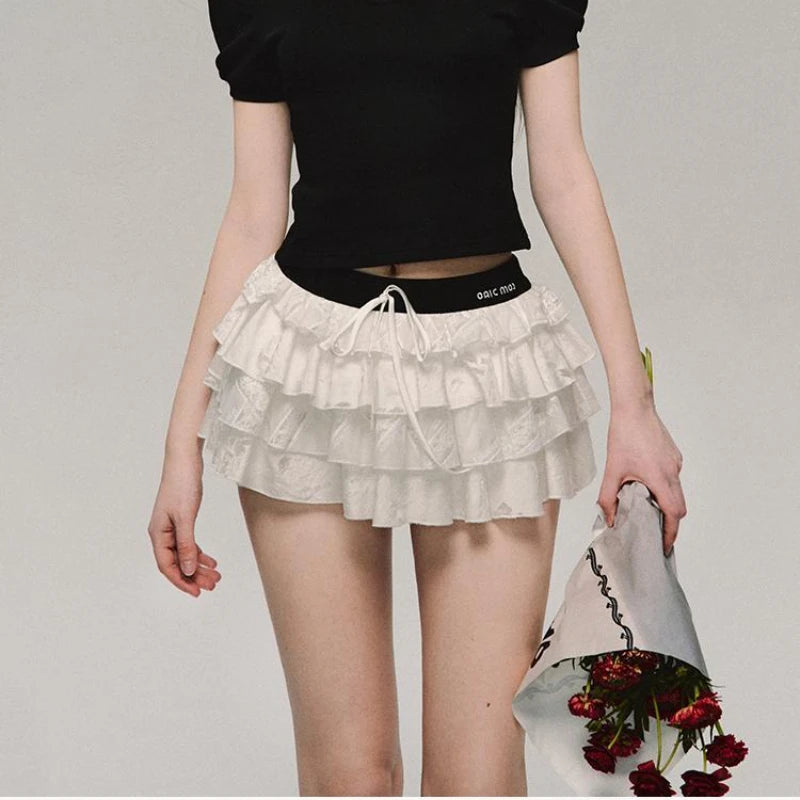 Deeptown Vintage Denim Skirt Women Pleated Sexy Short Skirts Retro Korean Fashion Aesthetics Casual A-line Streetwear Jean Skirt