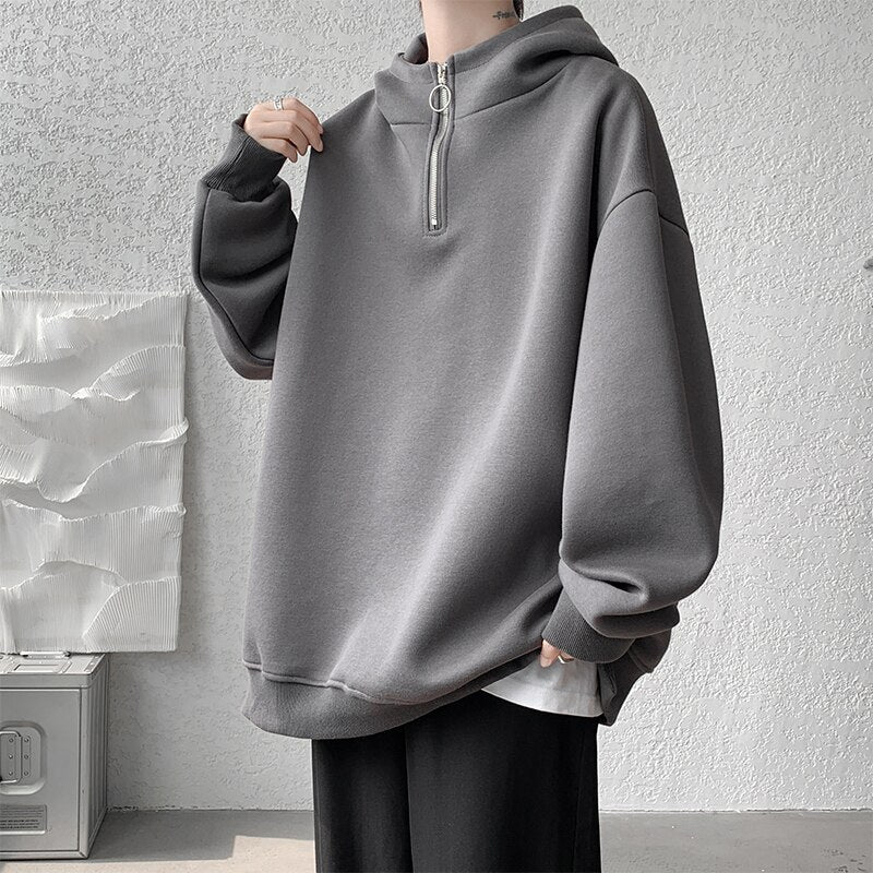 High Quality Turtleneck Hoodie Zipper Pullovers Streetwear Hip Hop HooSPECIFICATIONSType: LOOSEThickness: STANDARDStyle: CasualSleeve Style: RegularSleeve Length(cm): FullPlace Of Origin: China (Mainland)Pattern Type: SolidOrigin: Main0Fairy&ElfFairy&Elf High Quality Turtleneck Hoodie Zipper Pullovers Streetwear Hip Hop Hooded Sweatshirt Men Clothing Korean Couples Harajuku Coat