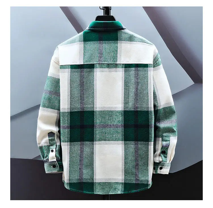 2023 Spring and Autumn New Fashion Casual Plaid Long Sleeve Shirt Men Slim Comfortable Breathable Large Size High-Quality Shirt