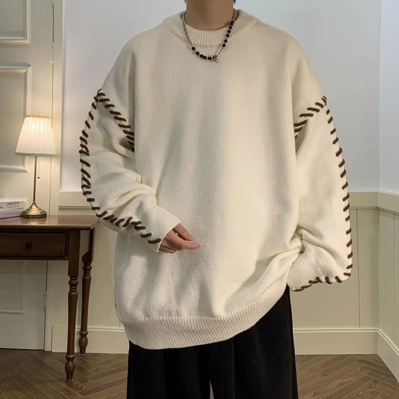 LAPPSTER Designer Striped Korean Fashions Sweaters Y2k Pullovers Luxury Harajuku Streetwear Knitwears Oversized Knitted Sweaters