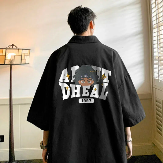 Men's Oversized Shirts Funny Mens Blouse White Fashion 5XL Oversize Shirt Half Sleeves Casual Wear Summer for Men New Clothing