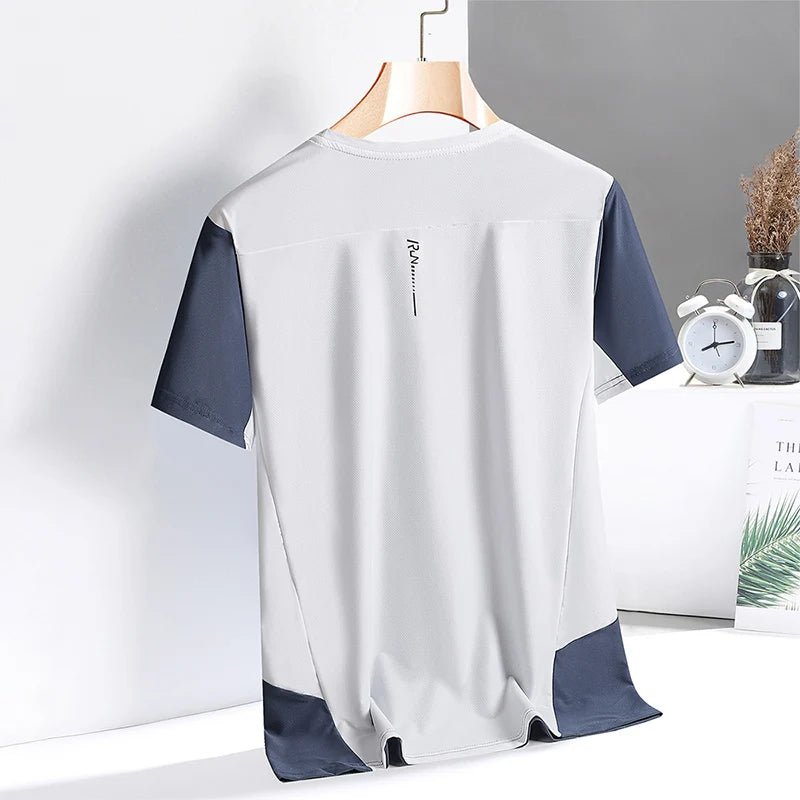 Quick Dry Sport T Shirt Men'S 2024 Short Sleeves Summer Casual Print Plus OverSize 3XL Top Tees GYM Tshirt Clothes