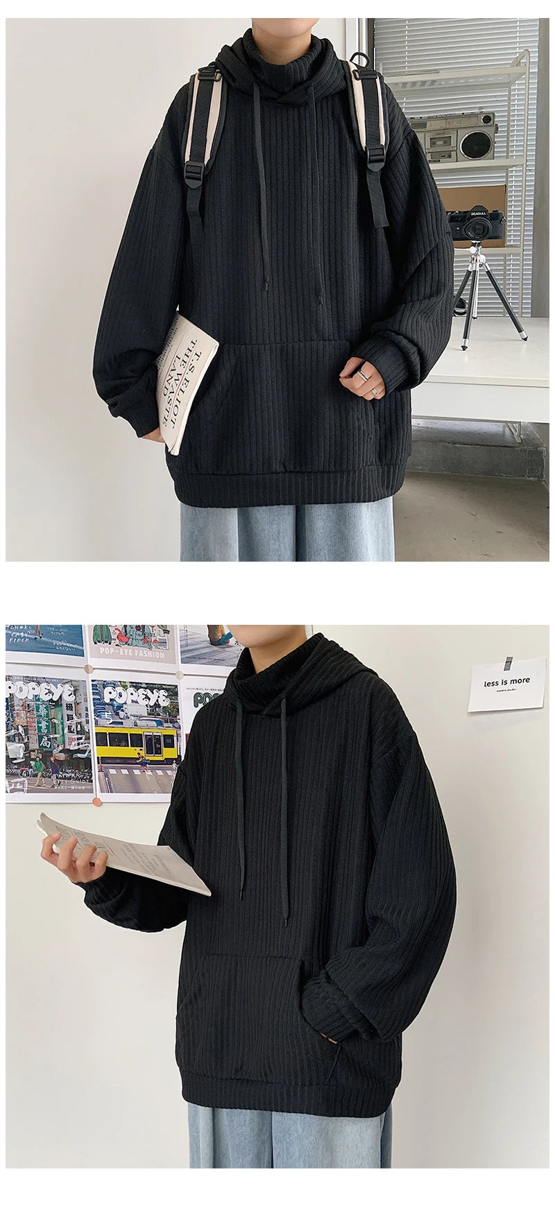 Sweater Men Spring Autumn Men's Hooded Sweater Casual Pullover Warm Knitted Sweatercoat Pull Homme Plus Size 3XL Streetwear