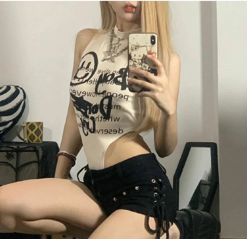 Shorts Women Skinny Creativity Lace-up Popular Streetwear Daily Personality Students Holiday Fashion Sexy American Retro Leisure