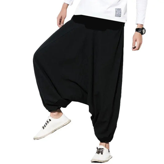 14 colors Plus size men's loose casual cotton cross pants, M-5XL Aladdin Lantern Wide Leg Trousers hip hop dancing Harem Pants