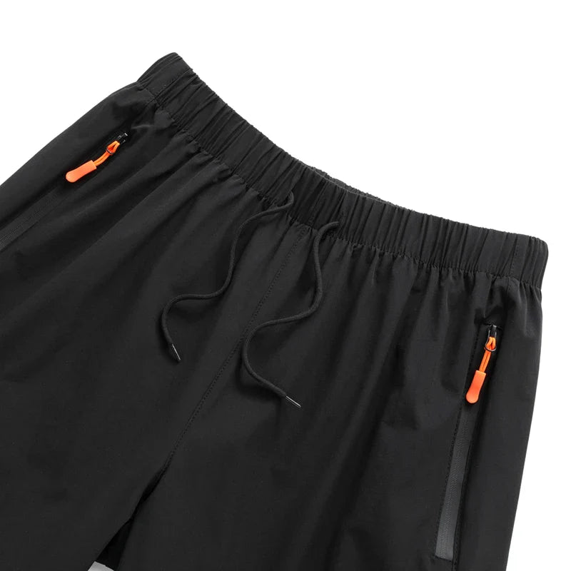 2024 Summer Men's Black Casual Elastic Waist Breathe Shorts - Quick Dry Fitness Jogging Beachwear