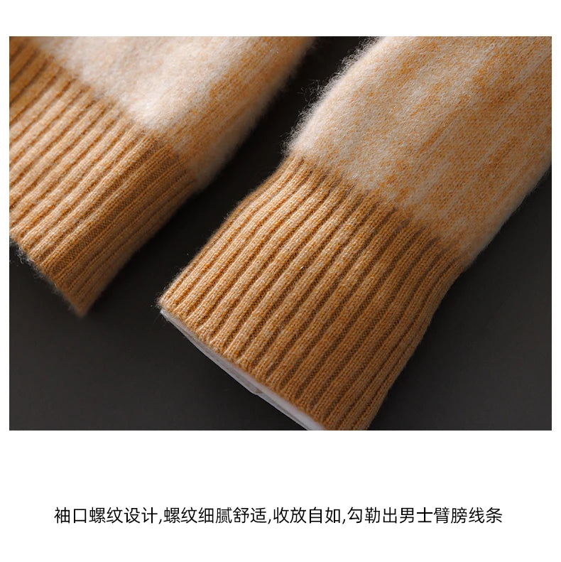 Autumn And Winter New Cashmere Sweater Men's Round Neck Loose Pullover Wool Knitted Bottoming Shirt Business Sweater