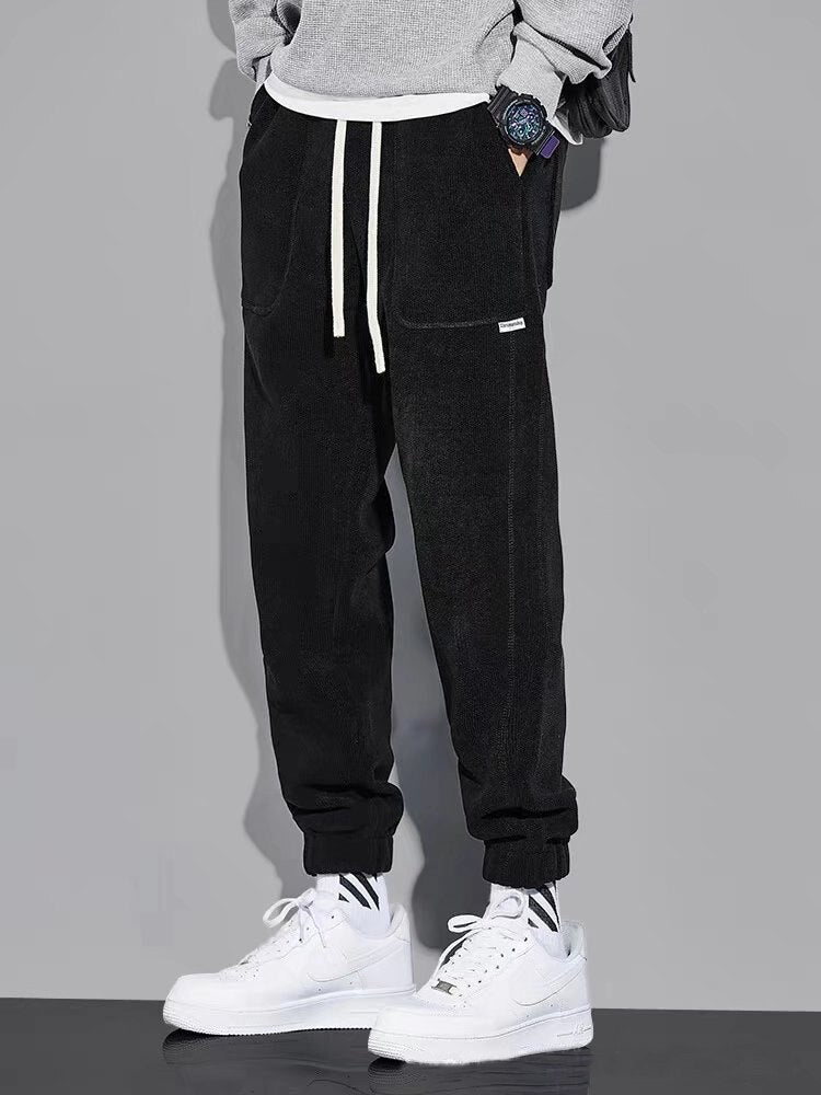 URSPORTTECH hip hop joggers cargo pants for men with drawstring waist and casual streetwear style.