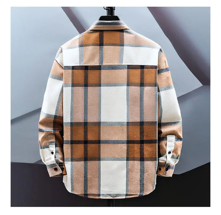 2023 Spring and Autumn New Fashion Casual Plaid Long Sleeve Shirt Men Slim Comfortable Breathable Large Size High-Quality Shirt