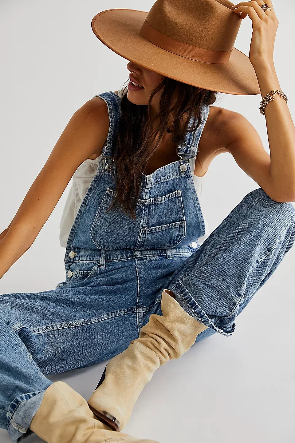 Women Vintage Retro Denim Long Jumpsuit Casual Spaghetti Strap Straight Romper Suspender Pants Summer Baggy Bib Loose Overalls