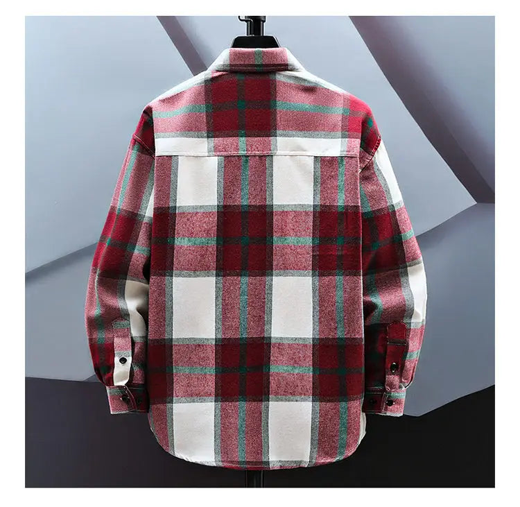 2023 Spring and Autumn New Fashion Casual Plaid Long Sleeve Shirt Men Slim Comfortable Breathable Large Size High-Quality Shirt