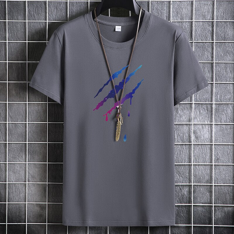 Men's summer cotton T-shirt, short sleeve, O-neck, casual fashion design.