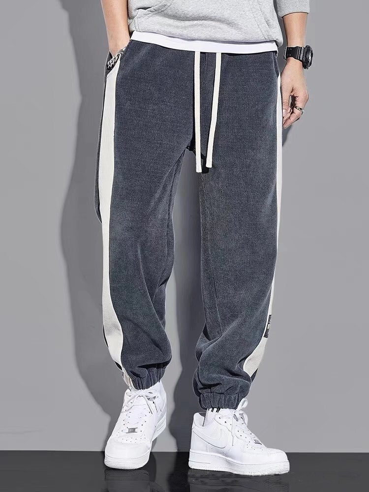 URSPORTTECH hip hop joggers cargo pants for men, midweight techwear style, full-length with drawstring closure, suitable for four seasons.