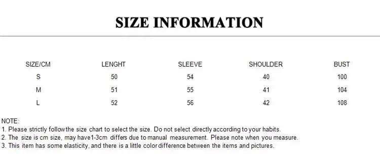 Size chart for green linen lace-up V-neck female street tops, showing bust, shoulder, sleeve, and length measurements in centimeters for sizes S, M, and L.