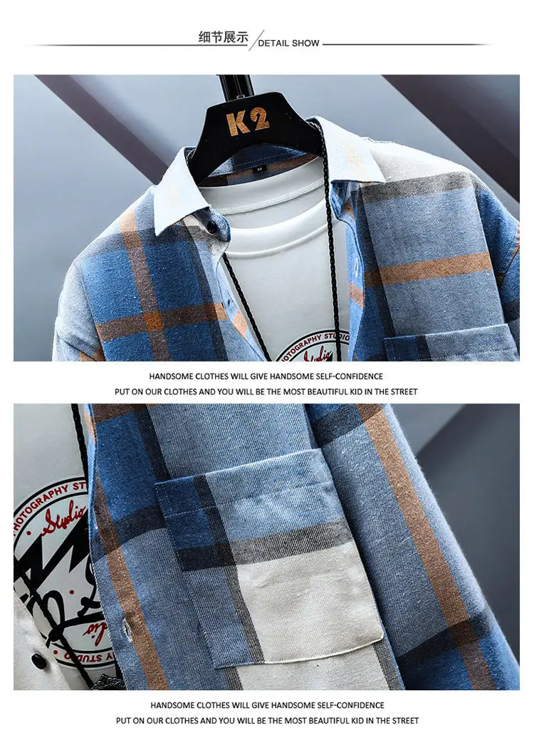 2023 Spring and Autumn New Fashion Casual Plaid Long Sleeve Shirt Men Slim Comfortable Breathable Large Size High-Quality Shirt