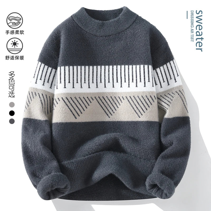 Sweaters men 2023 winter korean style mens warm sweater men fashion sweaters autumn Men's wool pullovers size M-XXXL MY0169