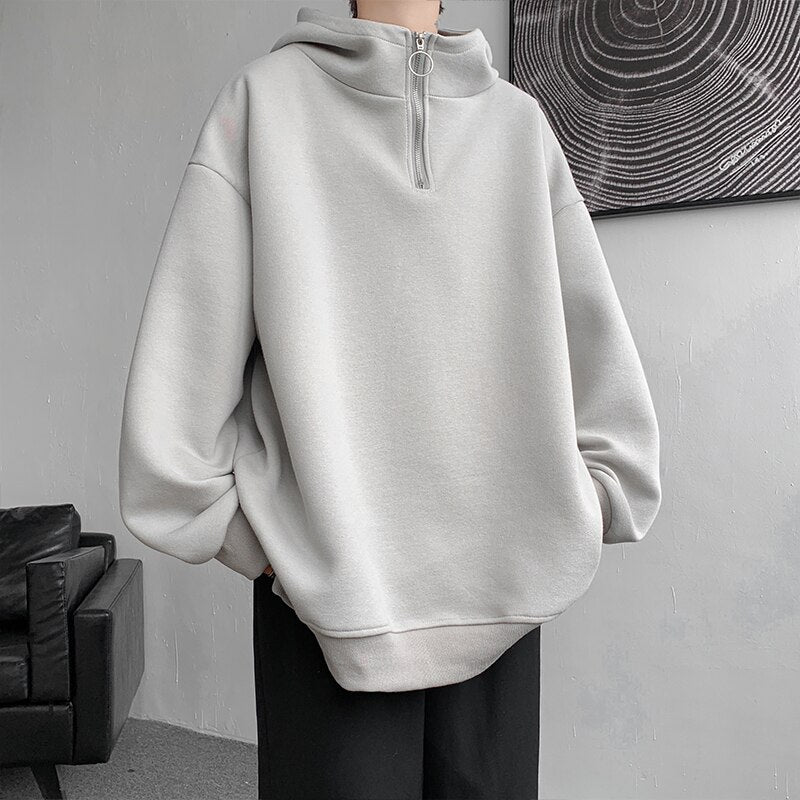 High Quality Turtleneck Hoodie Zipper Pullovers Streetwear Hip Hop HooSPECIFICATIONSType: LOOSEThickness: STANDARDStyle: CasualSleeve Style: RegularSleeve Length(cm): FullPlace Of Origin: China (Mainland)Pattern Type: SolidOrigin: Main0Fairy&ElfFairy&Elf High Quality Turtleneck Hoodie Zipper Pullovers Streetwear Hip Hop Hooded Sweatshirt Men Clothing Korean Couples Harajuku Coat