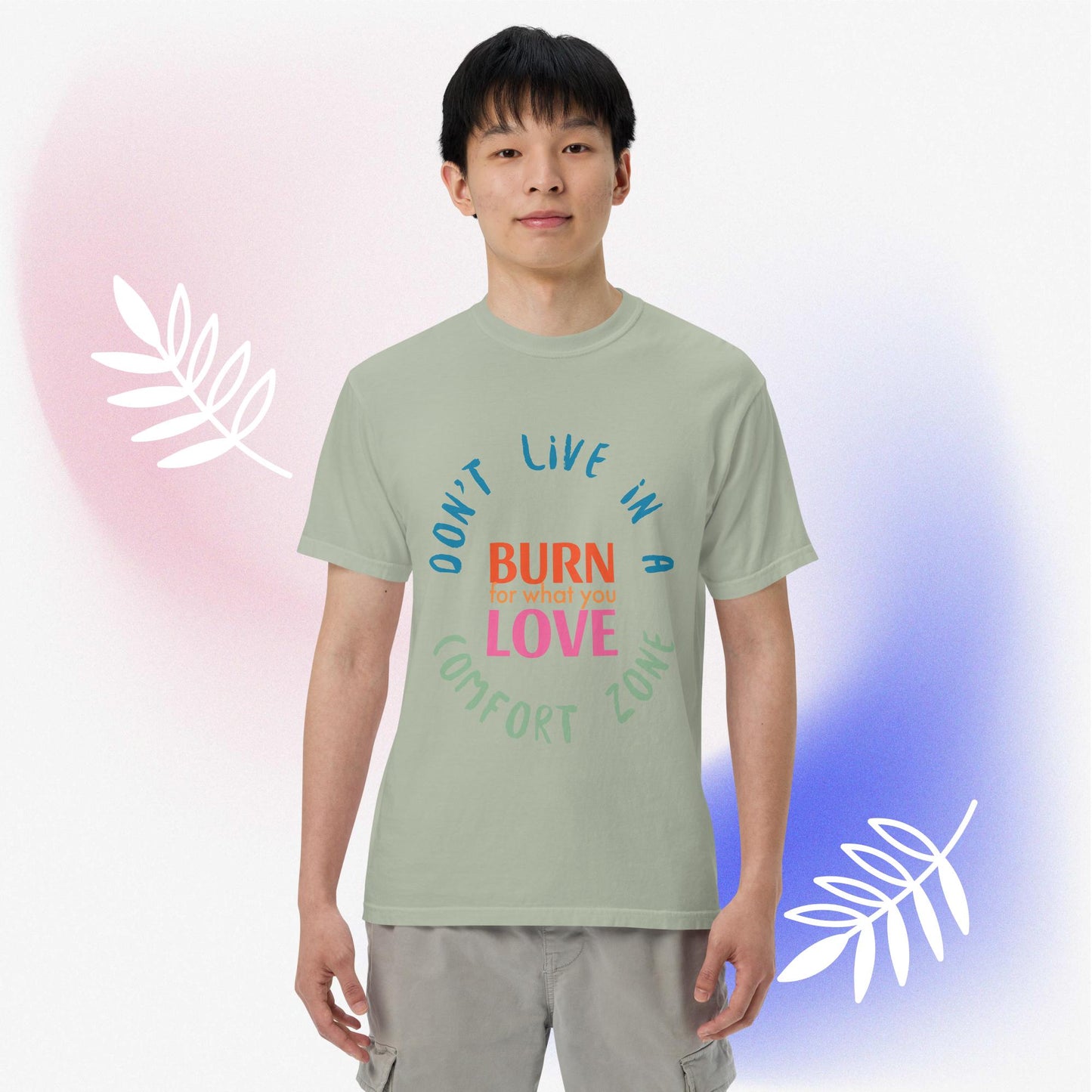 Burn love garment-dyed heavyweight t-shirt