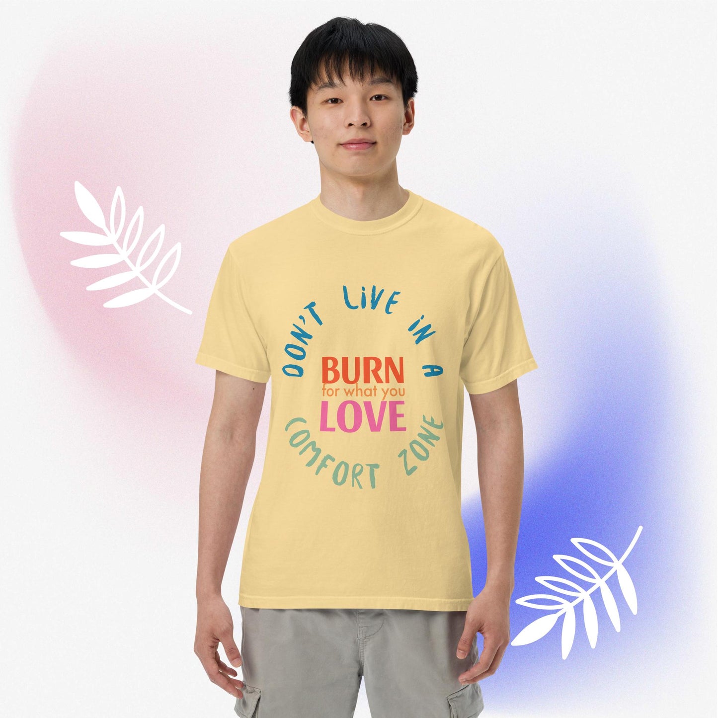 Burn love garment-dyed heavyweight t-shirt