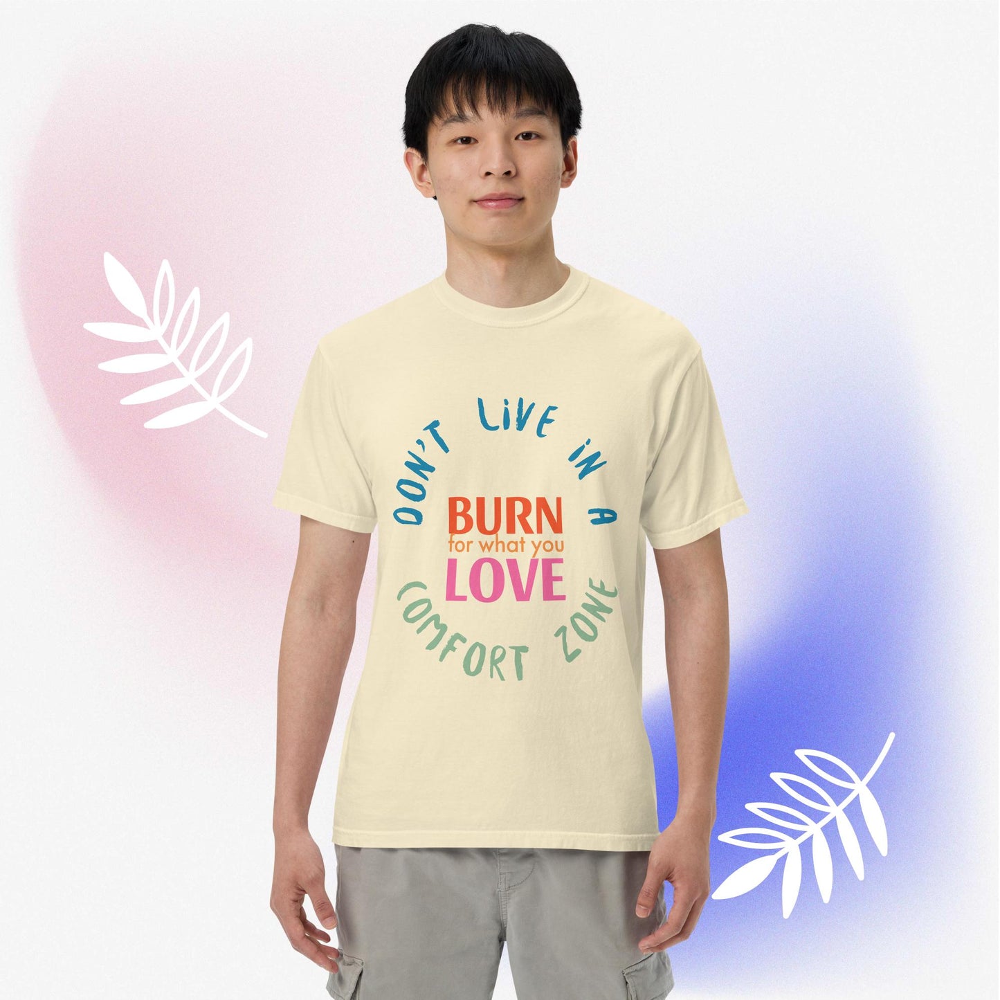 Burn love garment-dyed heavyweight t-shirt